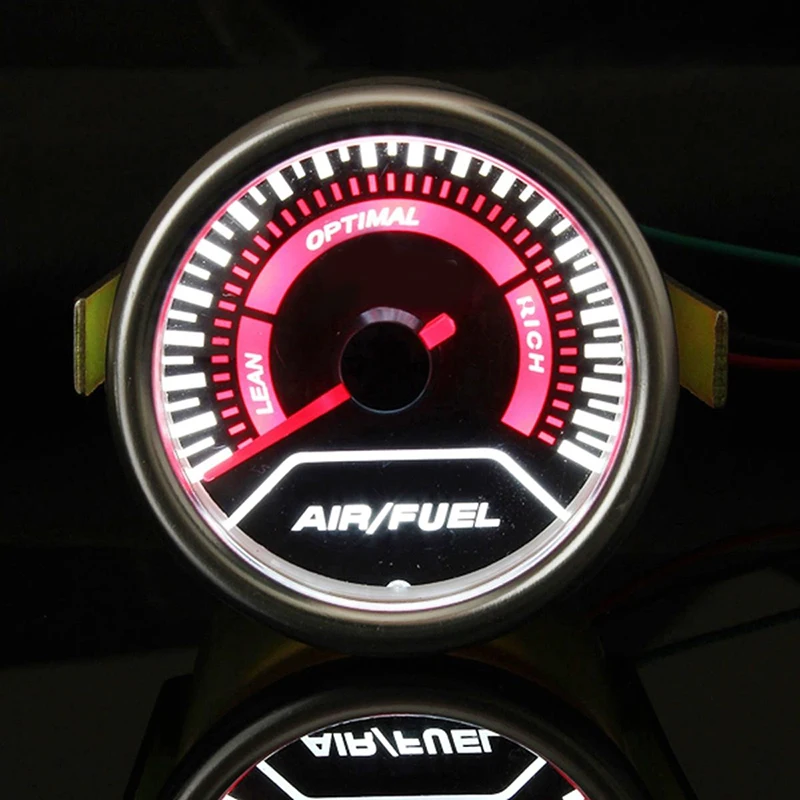 BYGD 12 В 2 ''52 мм Авто воздуха топлива измеритель отношения двигатель AFR Секундомер Монитор Белый светодиодный красный указатель 12 в дым объектив Универсальный