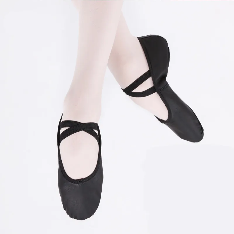 $14.65 Men's Ballet Soft Split Sole Shoes Genuine Black Pigskin Leather Large Size Dance Practice Cat Claw