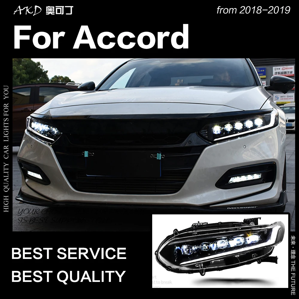 АКД Автомобиль Стайлинг фара для Accord фары- Accord светодиодный фонарь DRL все светодиодный источник света авто аксессуары