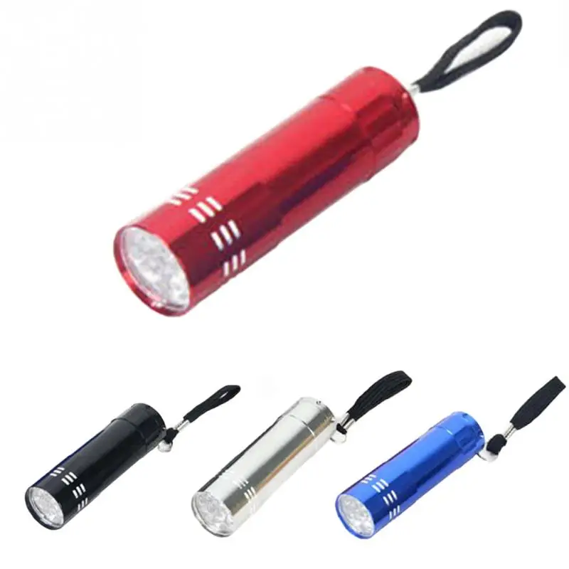 

High power Mini portable 9 LEDs flash light ultra-bright alloy torch