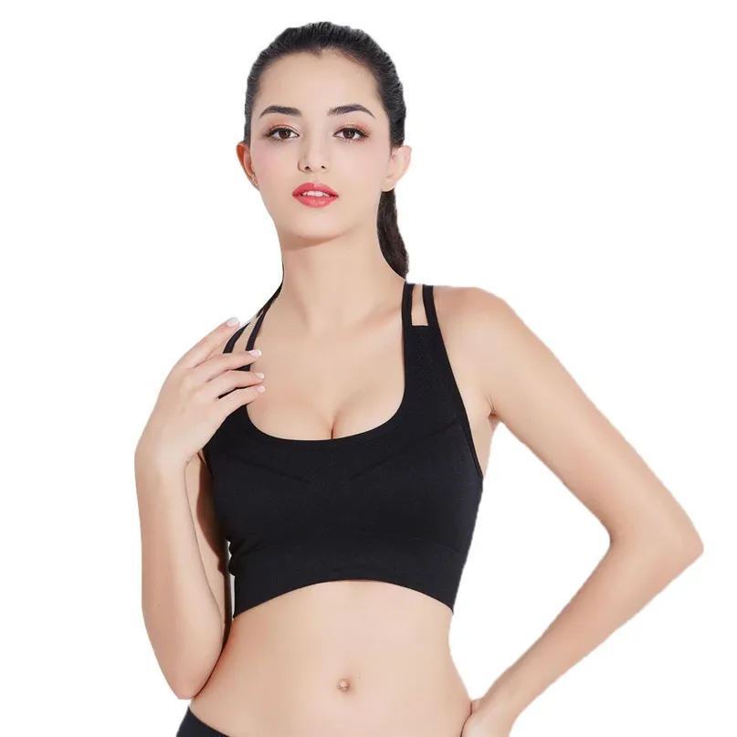 Sports Bra for Women Push Up Fitness Yoga Gym Underwear Sujetador Brasieres Deportivos Soutien Gorge X back workout tops #3j#F (4)