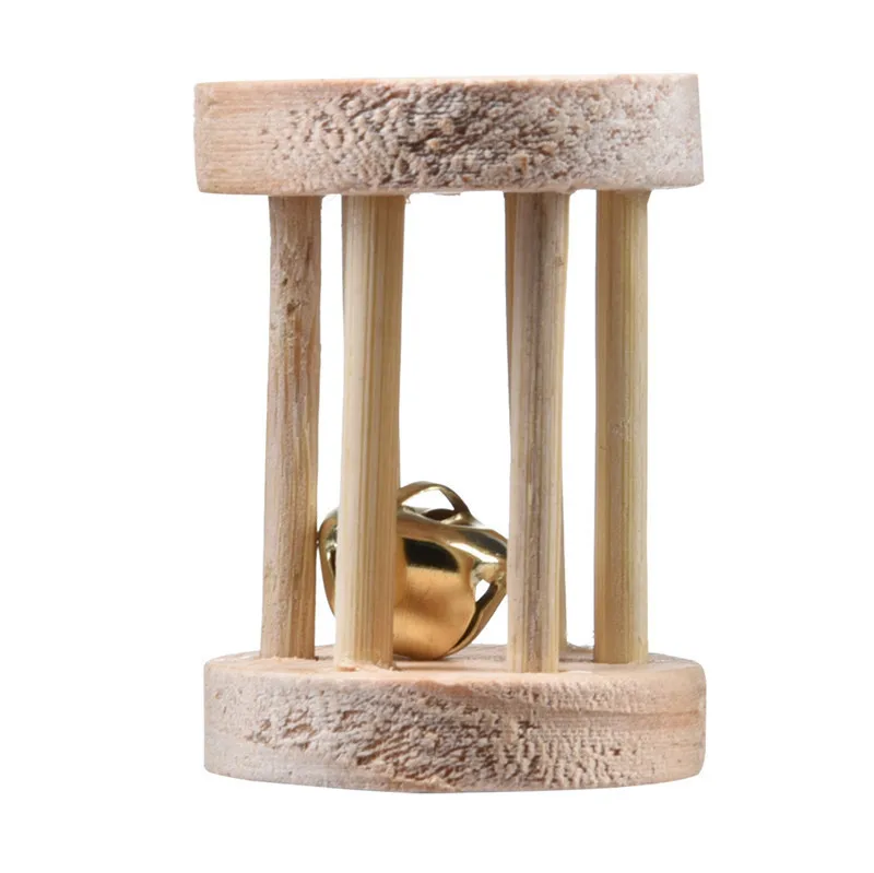 Милое маленькое колесо с колокольчиком очаровательный деревянный жевательный маленький питомец игрушки для хомяков шиншиллы морские свинки