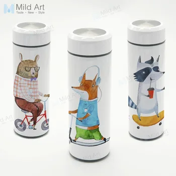 

Personalized Kawaii Sports Animals Bear Travel Mug Stainless Steel Thermal Vacuum Cups School Water Bottles 350ml Kids Boy Gifts