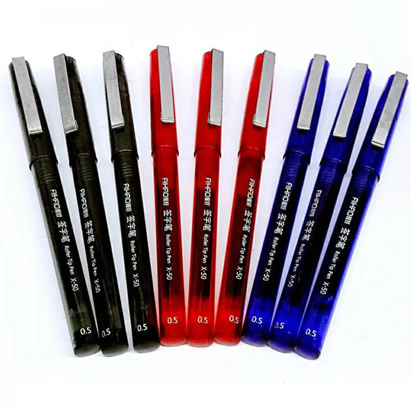 

6pcs Transparent roller Tip Pen 0.5mm Ballpoint Pens For Writing Signature Stationery Office Tools School Supplies