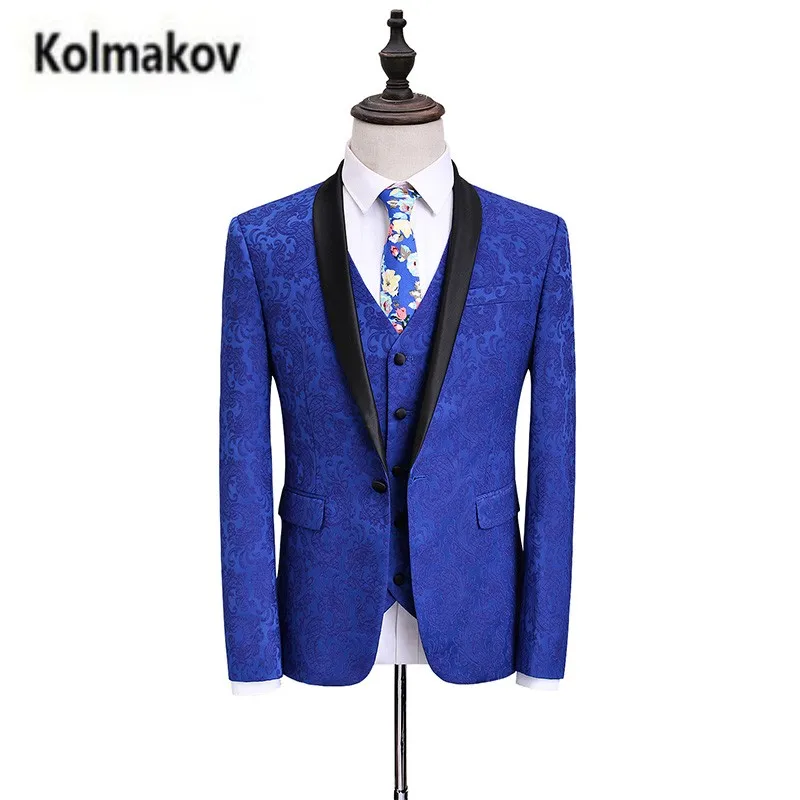 

KOLMAKOV 2017 new arrival High quality men's fashion color printed suits,wedding dress suit men,men's business suits,size S-5XL