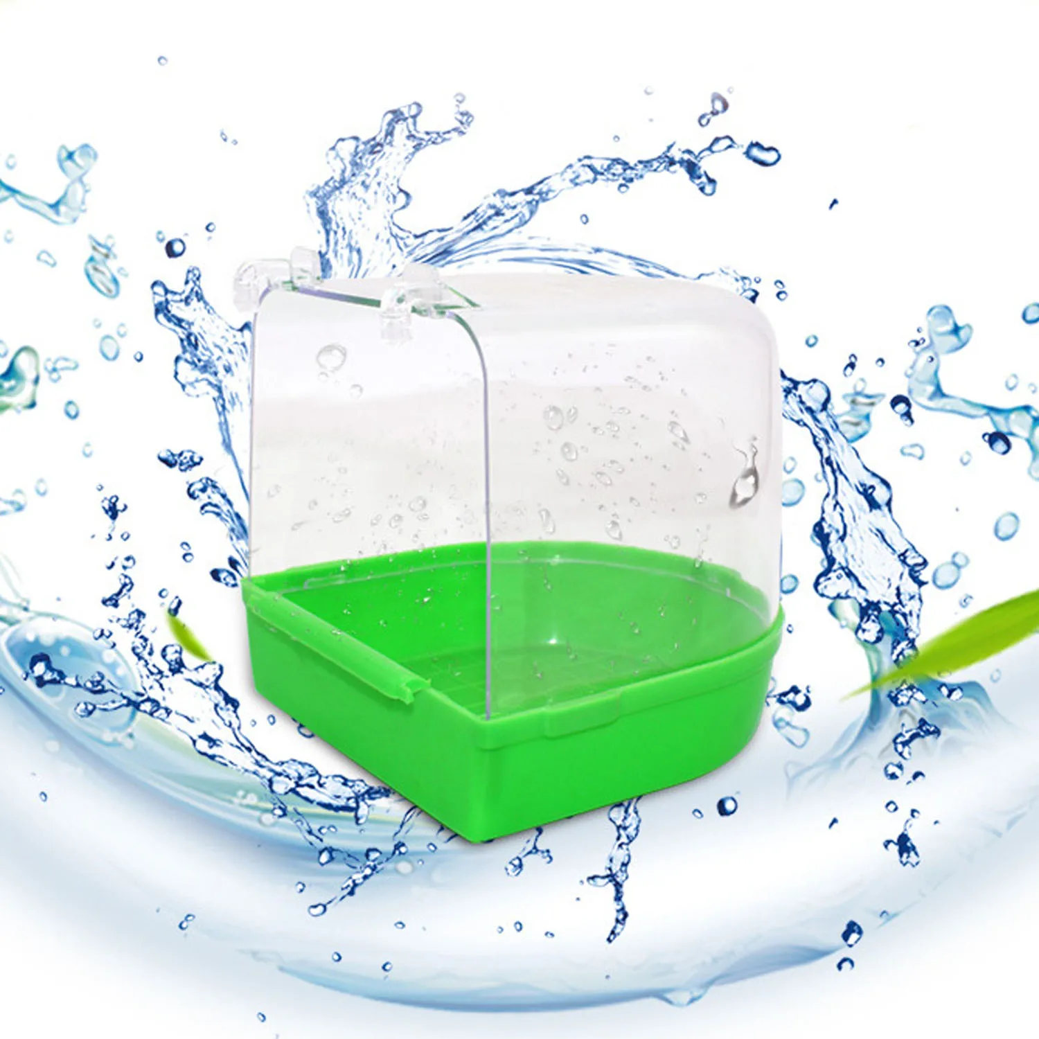 

Besegad Plastic Hanging Parrot Bath Bathing Tub Box Bird Cage Accessories Supplies for Brids Canary Budgies Parrot