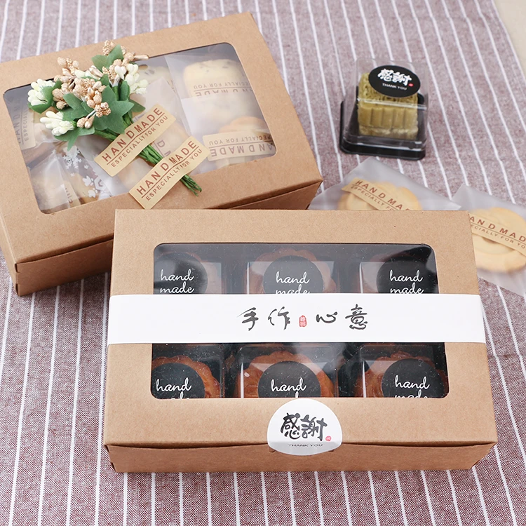 Large Brown Muffin packaging 6 cupcake boxes,Kraft paper gift cake box