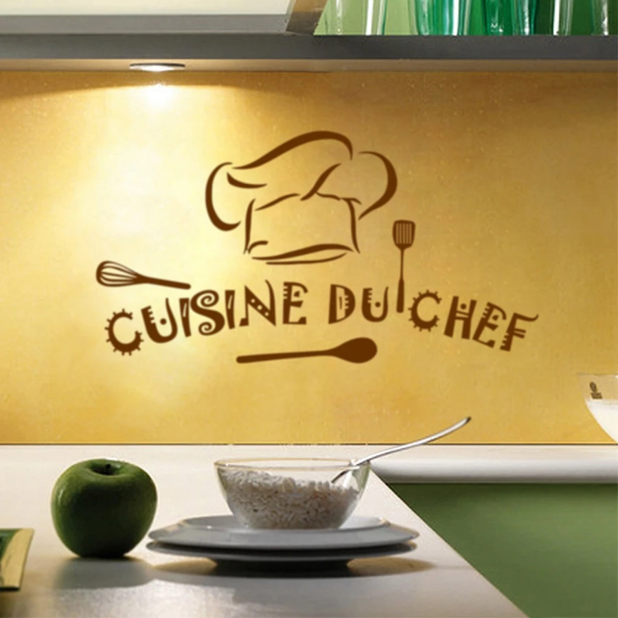 French home kitchen Vinyl Wall Stickers Cuisine du chef Art Wall Sticker Kitchen Wall Decal Mural Decoration