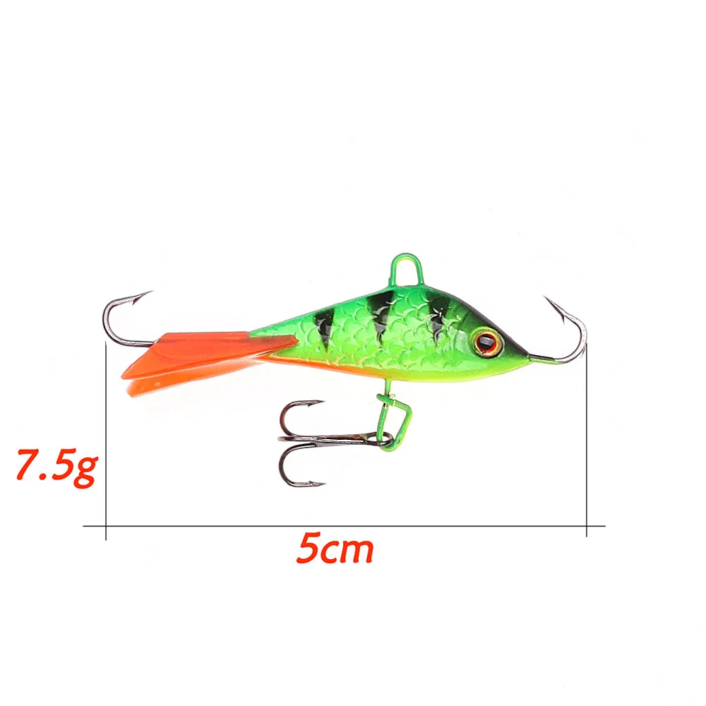 5 шт./лот, искусственная приманка, балансирующая приманка для карпа, Судака, щуки, окуня, 5 см, 7,5 г, приманка для ловли со льдом, джиг-голова, зимняя ледяная приманка