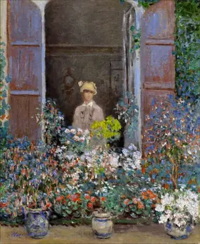 

High quality Oil painting Canvas Reproductions Camille Monet at the Window, Argentuile (1873) By Claude Monet hand painted