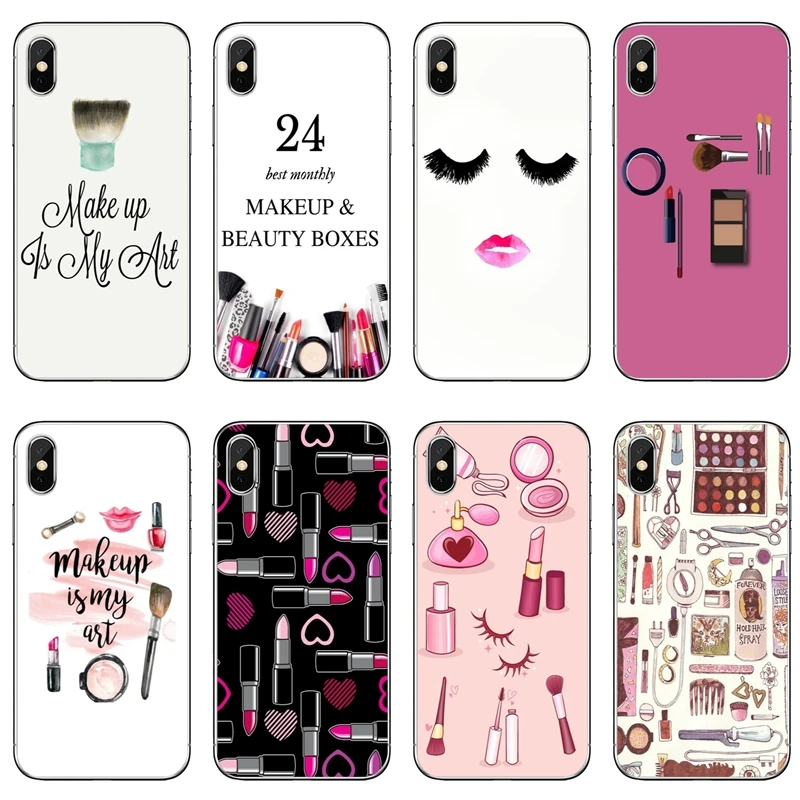 

MAKEUP Perfume Lipstick Make up For Samsung Galaxy J4 J5 J6 J7 J8 A5 A7 A8 A9s Plus Prime star 2016 2017 2018 Soft phone case