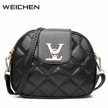 Mujeres crossbody Bolsa De Cuero Negro enrejado pequeño bolsos para mujer bolso pu impermeable mensajero Femenino 2017 bolso Mujer