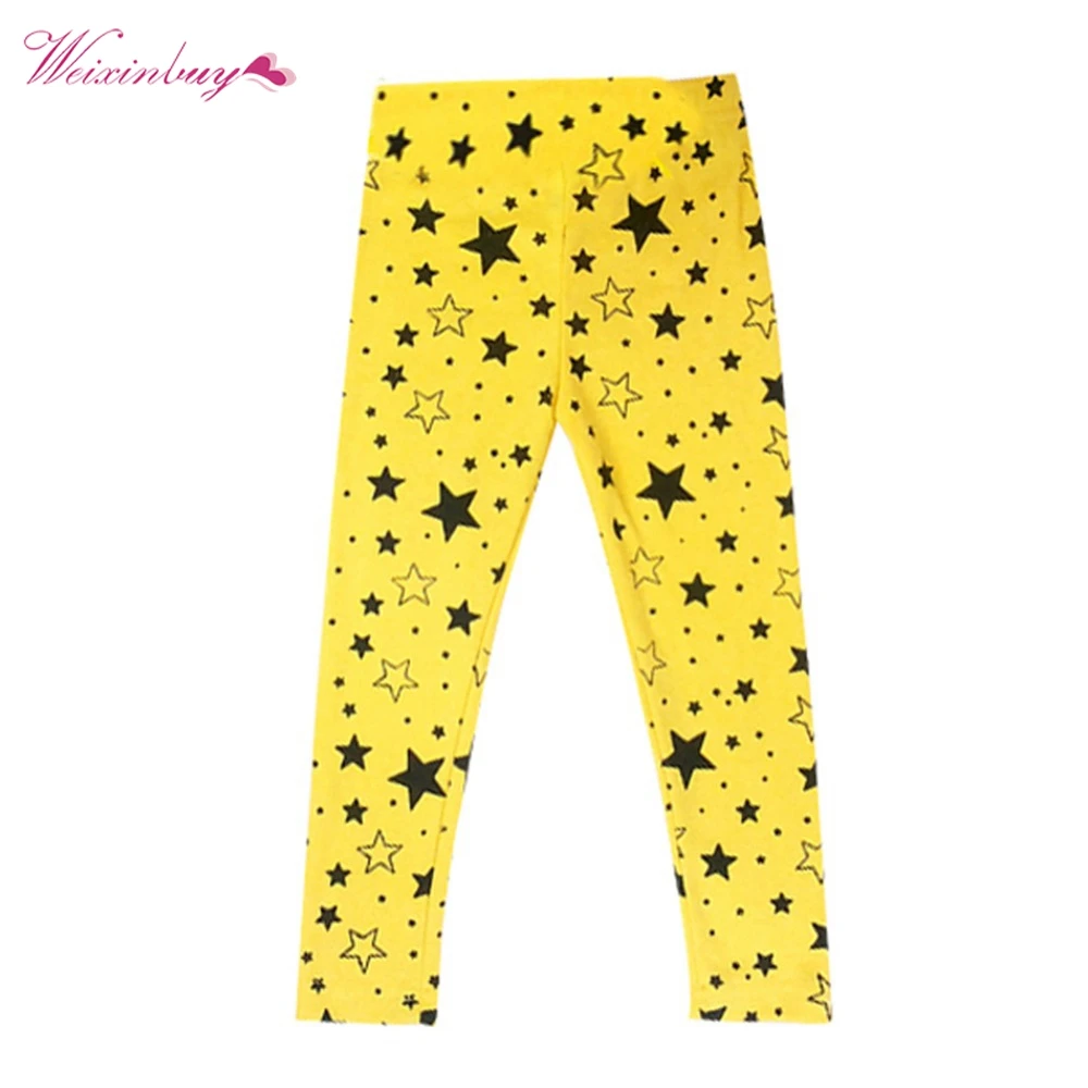 

New Baby Girls Kids Skinny Toddlers Star Print Leggings Pants Trousers 2-7 Years