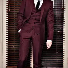 Последние конструкции пальто брюки коричневый смокинг жениха 3 шт тонкий подходит для свадьбы выпускного вечера вечерние костюмы для мужчин шафера Лучший мужской костюм terno