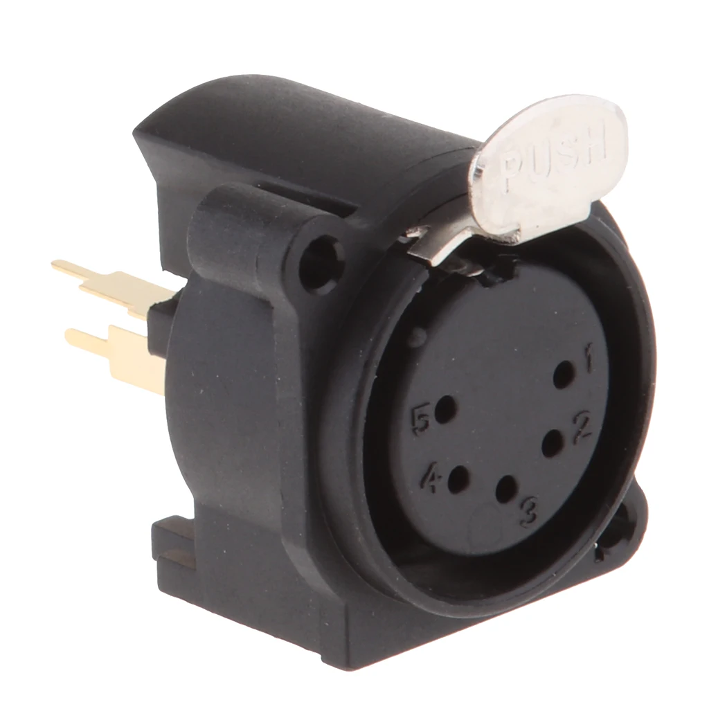 5 Pin Female XLR Chassis Mounted Socket Panel For DMX Intercom Headset  5Pin XLR Female Chassis PCB Panel Socket