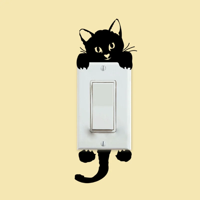 3 шт. наклейки на стену с изображением милого кота водонепроницаемые DIY Забавные