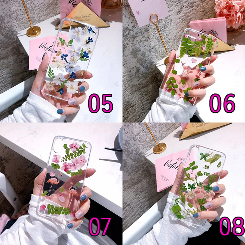 Mayitr Case For iphone 7 8 6 6s plus X XR XS Max Real Dried Pressed Flowers Soft Cover For iPhone XS Max XR X 6 7 8 Plus Fundas