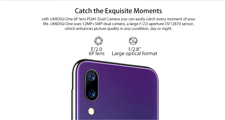 UMIDIGI UMI ONE 4GB RAM 32GB ROM Helio P23 MTK6763 2.0GHz Octa Core 5.9 Inch Incell HD+ Full Screen Dual Camera Android 8.1 4G LTE Smartphone