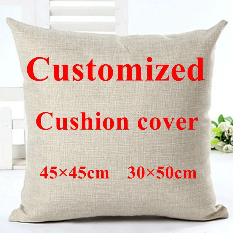 

Customized Style Cushion Cover DIY Customized Throw Pillow Home Decorative Cotton Linen Square Printing Pillowcase funda cojines