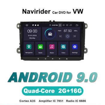 

Navirider OS 9.0 Car Android Player For SKODA SEAT CC POLO Golf TIGUAN PASSAT B6 stereo car radio gps navigation TDA7851 AMP