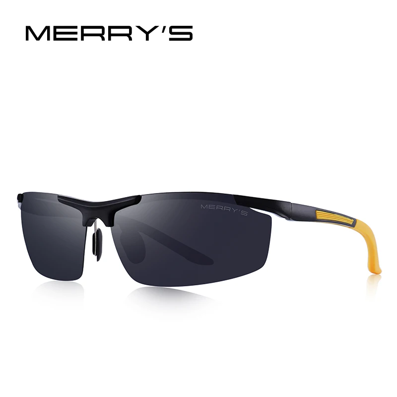 MERRYS Дизайнерские мужские классические солнцезащитные очки из алюминиевого сплава HD поляризованные солнцезащитные очки для вождения спорта на открытом воздухе защита UV400 S8530 - Цвет линз: C06 Yellow