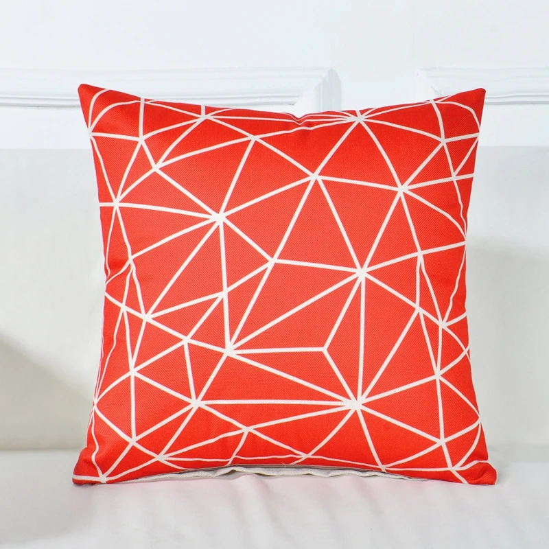 الأحمر مخطط هندسي غطاء الوسادة الشمال المخدة المنزل وسائد زينة يتم إلقاءها للتزيين غطاء سيارة مكتب نوم وسائد أريكة هدية