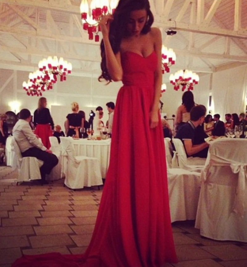 2014-Free-Shipping-A-line-Sweetheart-Pleated-Chiffon-Long-Train-Charming-Red-Bridal-Dress-weddings-events (1)