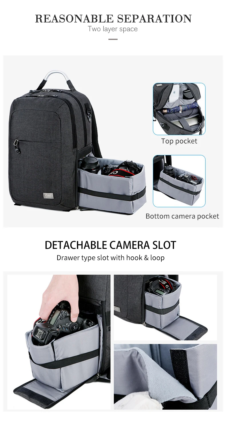 Водонепроницаемый рюкзак DSLR камера сумка на плечо для ноутбука Цифровая камера и объектив фотографии багажные сумки чехол для Canon Nikon XA146K