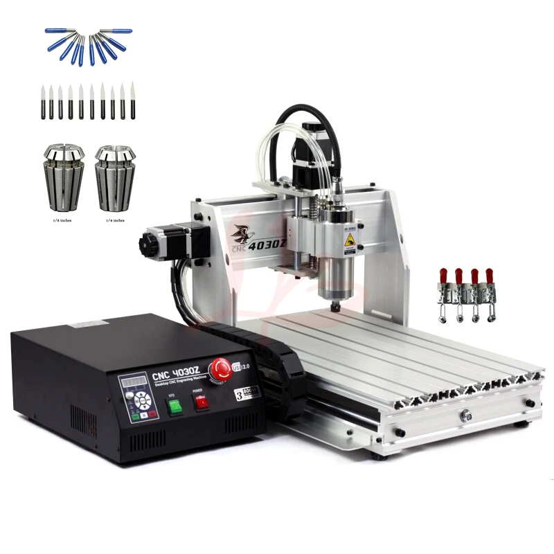 

800W spindle DIY MINI cnc wood router 3040 3axis PCB engraving drilling machine USB port with free cutter er11 collet