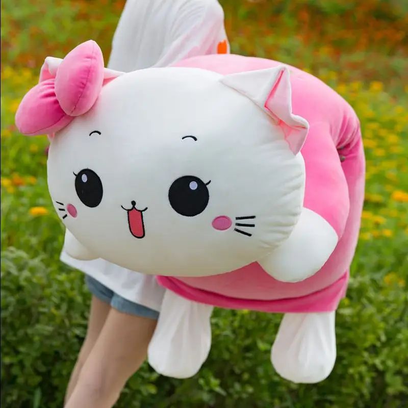 Kawaii cat плюшевая игрушка кукла в виде котенка Подушка гигантский розовый Кот Детские куклы милая Подушка девочка подарок украшение 47 дюймов 120 см DY50609