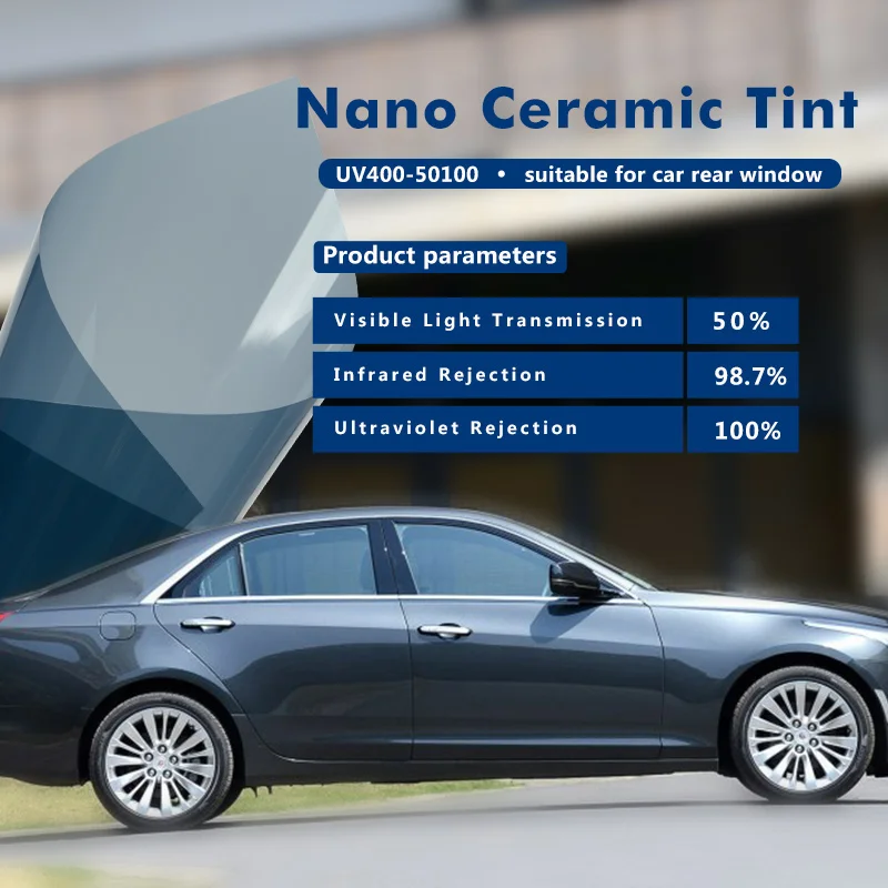 50x500 см 50% VLT Тенты автомобильной окно оттенок высокая изоляция UV доказательство Nano Керамика тонирование Плёнки для автомобиль массового