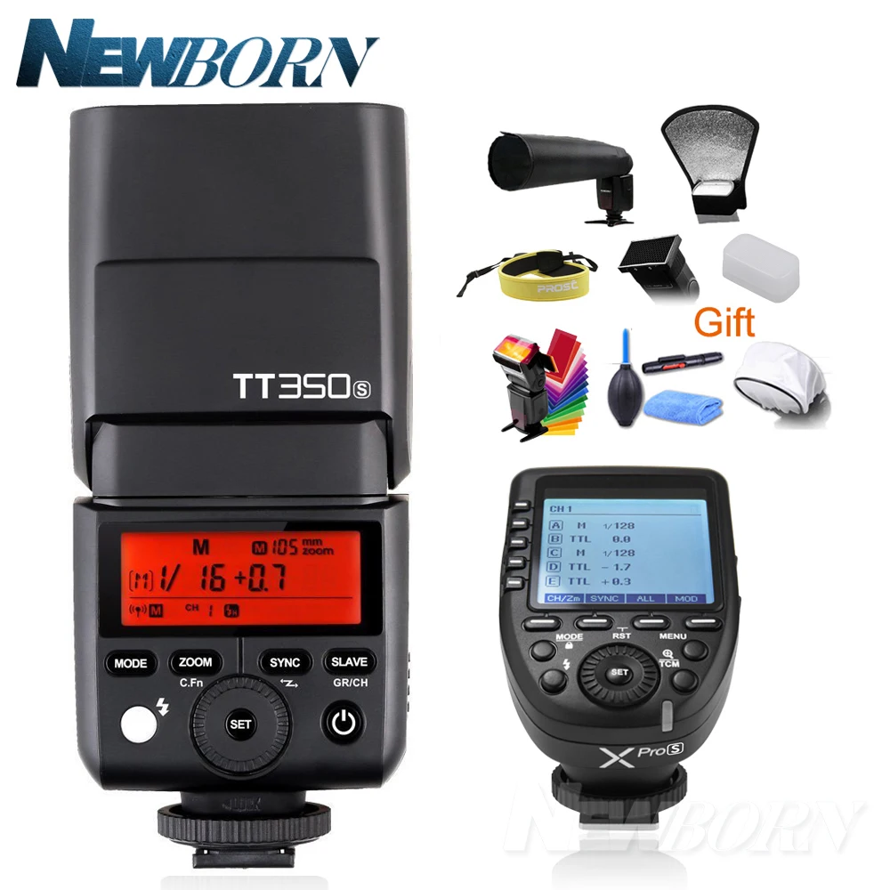 Godox Mini Speed lite TTL TT350S высокоскоростной 1/8000s GN36 + 2 4G беспроводной триггер питания Xpro S