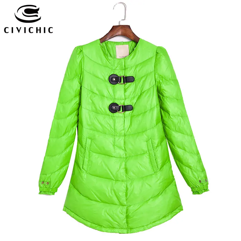 CIVICHIC Hot Sale Brand Clothing Winter Warm Coat Lady Long Bright