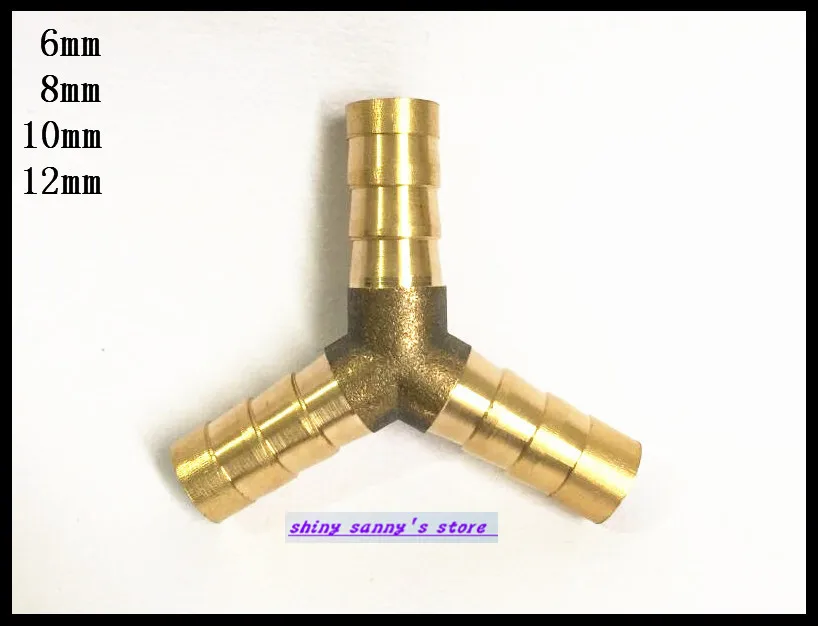 

5Pcs/Lot 3 ways 8mm BSP Y Hose Barbed Connection Pipe Brass Coupler Adapter