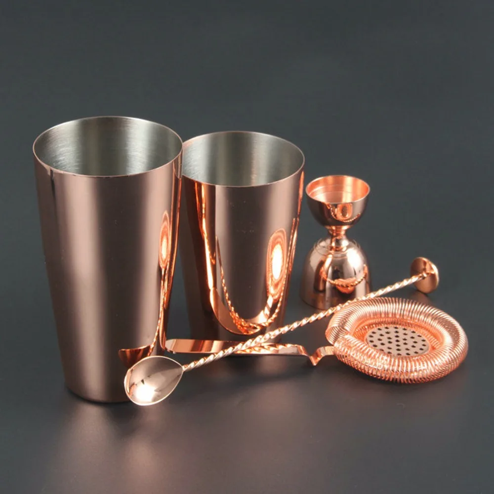 Homestia 5pcs/set New Bar Tools Set Measuring Jigger Ice Strainer Spoon