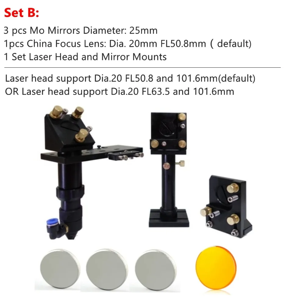 CO2 laser head & Reflective Mirror 25mm & Focus Focal Lens 20mm Integrative Mount for laser machine CO2 laser head & Reflective Mirror 25mm & Focus Focal Lens 20mm Integrative Mount for laser machine
