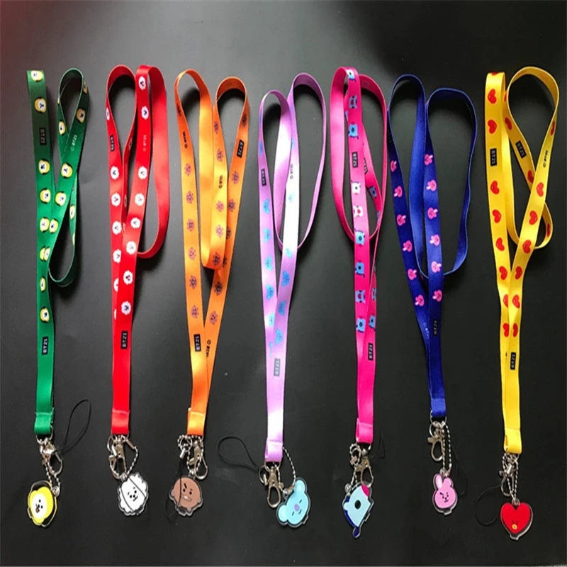 

TJHSZKL Cartoon pattern lanyard key ID card gym mobile phone for iphone with USB badge clip DIY ring-type hanging neck rope