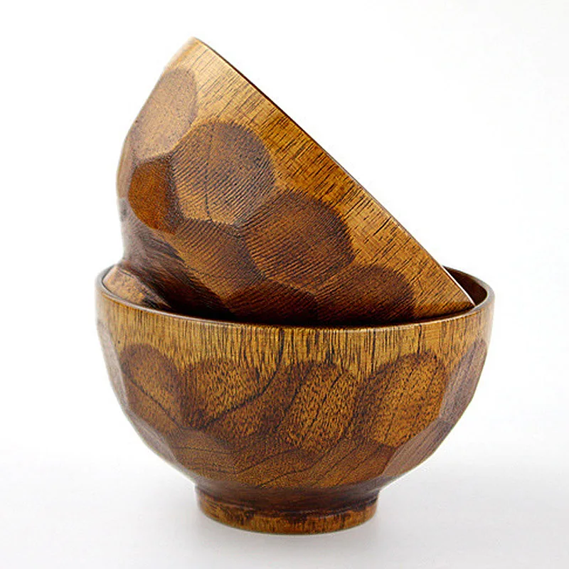 Buy 2pcs Natural Wooden Bowl Chinese Soup Rice Noodles
