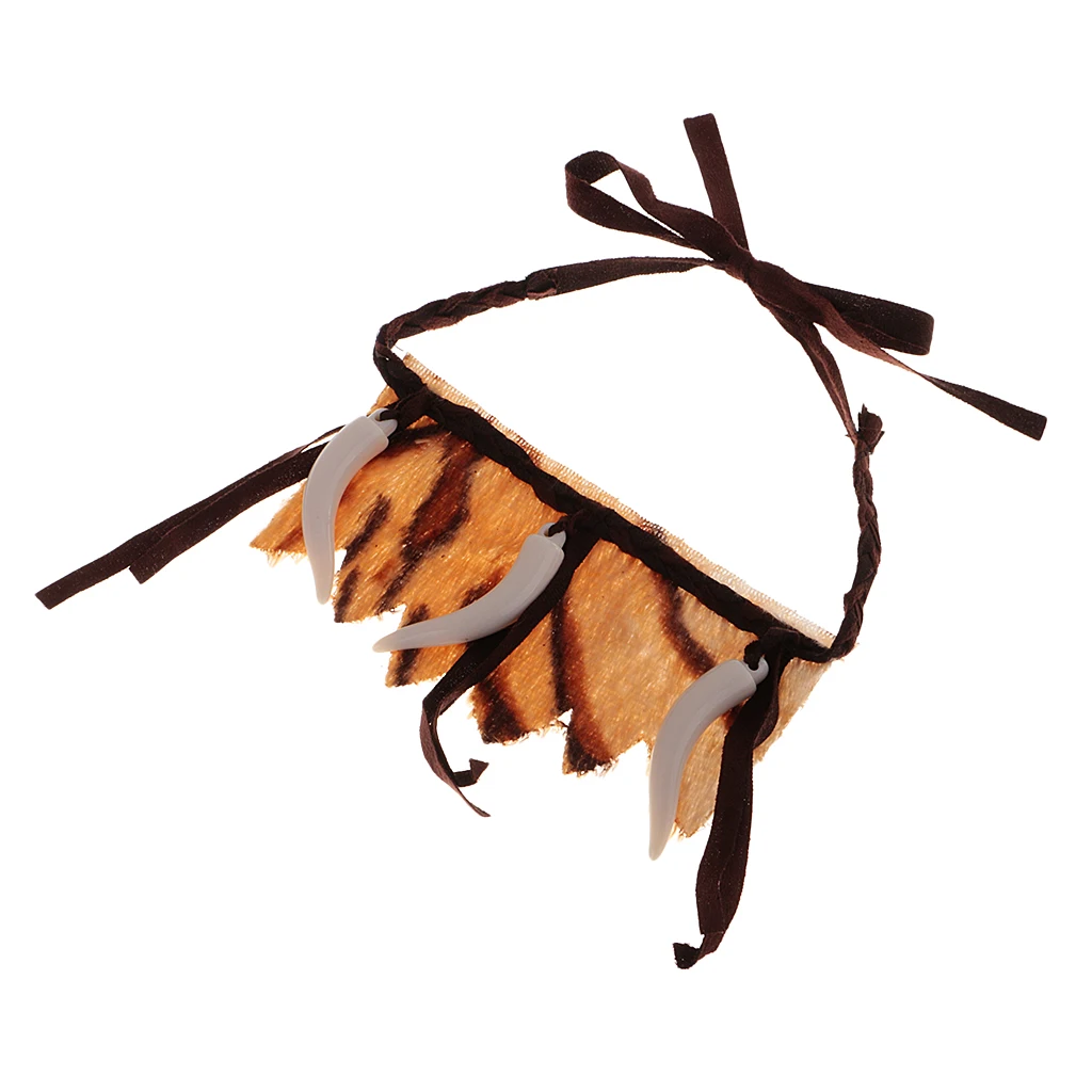 Caveman Tooth Necklace Jungle Bone Accessory for Native American