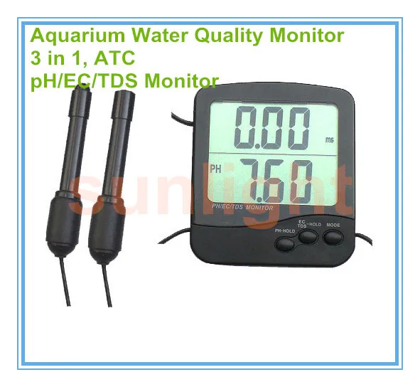 Aquarium Water Quality Monitor 3 in 1 pH/EC/TDS with ATC functionin PH
