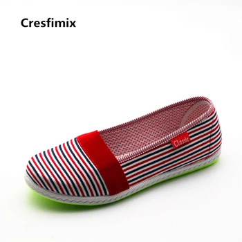 

Cresfimix sapatos femininos women cute multi color flat shoes lady casual spring striped flats lady comfortable summer shoes