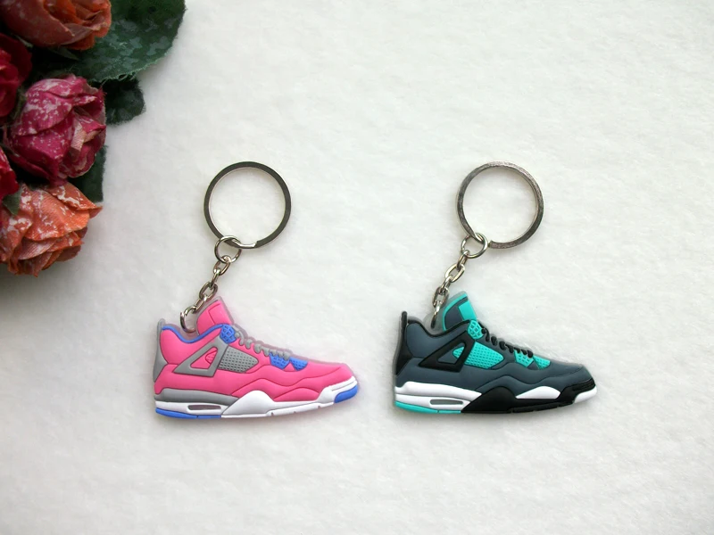 

Mini Silicone Shoes Jordan 4 Keychain Key Chain Sneaker Car Key Holder Woman Men Bag Charm Accessories Key Rings Pendant Gifts