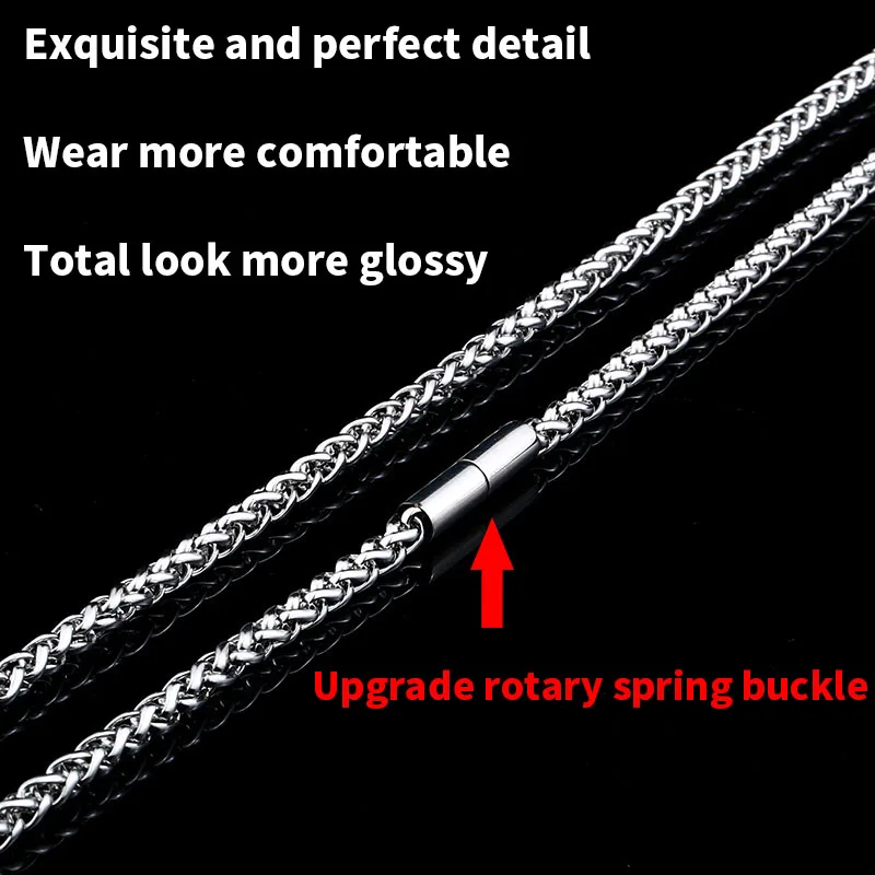 Beier 3mm/4mm/5mm Width 316L Stainless Steel Fashion twisted keel chain versatile high quality jewelry LLBN1074