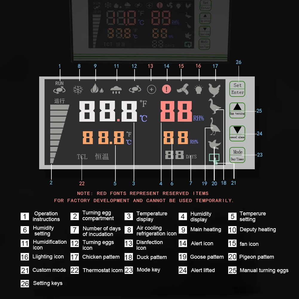 XM-18S controlador multifunction temperatura umidade incubadora automática