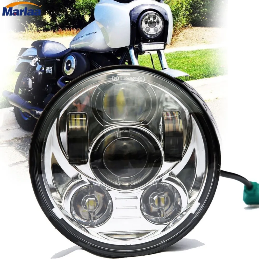 

DOT SAE E9 approved 5-3/4 Inch 45W Projector LED Headlight for Motorcycles