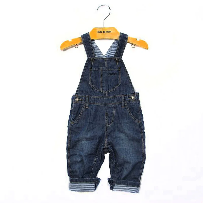 2015 Hot sale boy overall jumpsuit Jeans newborn children with trousers