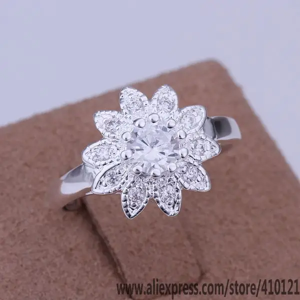 

Кольца Lucky серебряного цвета для женщин модные ювелирные изделия аксессуары инкрустированные камнями кольца с кристаллами подсолнуха R151