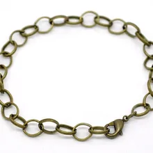 Doreen Box hot-12 бронзовые однотонные браслеты Тонкая застежка на Шарм 20 см(B14246