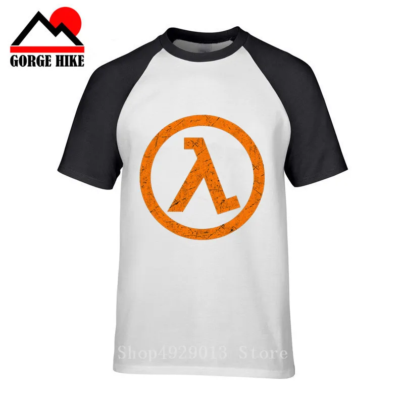 Мужские Забавные футболки Lambda Symbol Half Life 2 футболка с принтом и логотипом летняя из