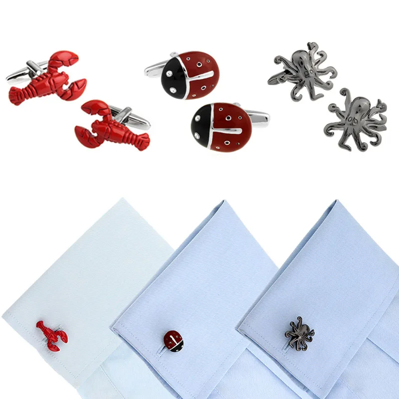 

Simple Style Creative Animal Cufflink Cuff Link Classic Charms Tie Clips For Men Jewelry Accessory Boyfriend Gift